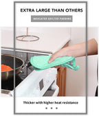 Joyhalo 4 Pack Pot Holders for Kitchen Clearance | Cotton Oven Holder with Great Heat Resistance, Potholders Sets for Kitchen, Countertops, Hot Pots and Pans, Aqua