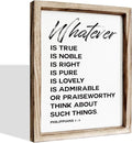Christian Wooden Framed Signs, Rustic Home Decor, Family Signs, Living Room Decor, Philippians 4:8 Sign, Framed Wall Plaque Sign 15 * 11.5 inches, Finally Brothers and Sisters