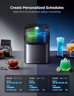 GoveeLife Smart Ice Maker Countertop, Portable Ice Machine with Voice Control, 9 Ice Cubes in 6 Minutes 3 Sizes, 26lbs/24Hrs, Self Cleaning RGB Lights, Quiet Ice Maker with Scoop for Kitchen Silver