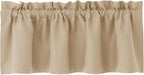 Hiasan Blackout Valance Curtains for Solid Room Darkening Rod Pocket Valances for Windows, 42 x 12 Inches Length, Biscotti Beige, 1 Panel