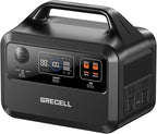 GRECELL Portable Power Station 600, 110V/600W Solar Generator(Surge 1200W), 460Wh Backup LiFePO4 Battery for Outdoor Home Emergency