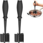 2Pack Meat Chopper Hamburger Masher Ground Beef Smasher Utensil Mix Tool | Upgrade Heat Resistant Meat Masher, Nylon Potato Mashers Beef Smasher, Dishwasher Safe Non Stick Mix & Chop Tool Gift-Black