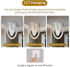 Modern Crystal Ceiling Light Chandelier, Flush Mount Lighting Fixture Pendant Ceiling Lamp Light for Living Room Bedroom Dining Room Hallway