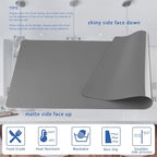 Food-Grade Silicone mat，2MM Extra Thick Silicone Mats for Kitchen Counter, 25.6" x17.7" Non-Slip Waterproof Large Countertop Protector Mat, Heat Resistant Mat, Silicone Placemat (Grey)