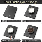 Homebuds 22lb/10kg Food Scale, Precision 0.1oz/1g by Our Professional Scale Factory Since 2001, Kitchen Scales Digital Weight Grams and Ounces for Cooking and Baking, LED, 3*AAA Batteries, Black