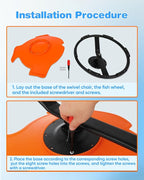 Swivel Chair for Kids, Kids Spinning Chair, Spin Sensory Chair Orange Wobble Stool for Kids Improving Physical Coordination Child Age 3+, Non-Slip Metal Base Ideal Companion for Autism Children