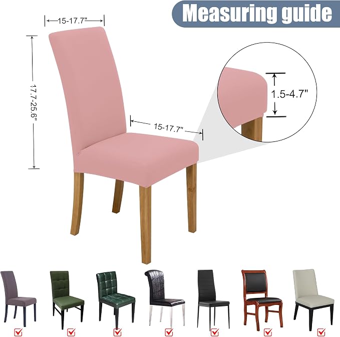 Dining Chair Covers, Stretch Seat Covers, Washable Furniture Protector | Washable, Stretch Fit, Soft, Non Slip, Dining Chair Covers, Seat Protector, Furniture Protector