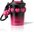 SDGA+ 12 OZ Travel Coffee Mug with Lid Spill Proof Leak Proof, Stainless Steel Thermal Coffee Tumbler for Hot and Cold, Resuable Insulated Coffee Cup For Women, Black and Pink