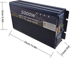 5000W Power Inverter 72V DC to 110V AC Converter with LED Display Dual AC Outlets Dual Fans Radiating for RV, Camp, Boat and Home Emergency Portable Pure Sine Wave Inverter (LED Screen, 5000W 72V)