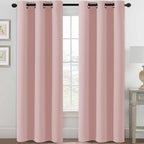 H.VERSAILTEX Blackout Curtains for Bedroom Thermal Insulated Room Darkening Living Room Curtains 84 Inch Long Grommet Privacy Protection Window Curtain Panels/Drapes for Nursery, 2 Panels, Baby Pink