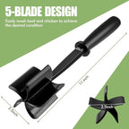 5 Curved Blades Meat Chopper for Ground Beef Hamburger Turkey | Heat-Resistant Ground Beef Masher, Mix and Chop Meat Chopper, Non-Slip and Ergonomic Meat Masher