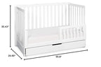 Carter's by DaVinci Colby 4-in-1 Convertible Crib with Trundle Drawer in White, Greenguard Gold Certified, Undercrib Storage