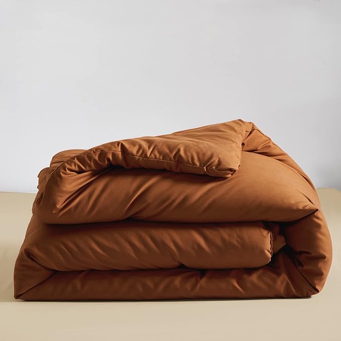 Pumpkin Color Comforter Sets Solid Cinnamon Color Bedding Set Cal King 3 PCs Pumpkin Comforter Sets for Women Girls Breathable Soft Bedroom Collection Solid Rust Color Adults Pumpkin Bedding