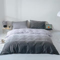 Gradient Gray Comforter Set Ombre White Gray Bedding Set King Women Aesthetic Comforter 3 PCs Gray Color Bed Comforter Set King Gradient White and Gray Comforter Set King Size