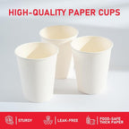 12 oz 1000 Pack Disposable Paper Coffee Cups, Hot Paper Cups, Thickened Leak-Free White Coffee Cups for Hot and Cold Drinks