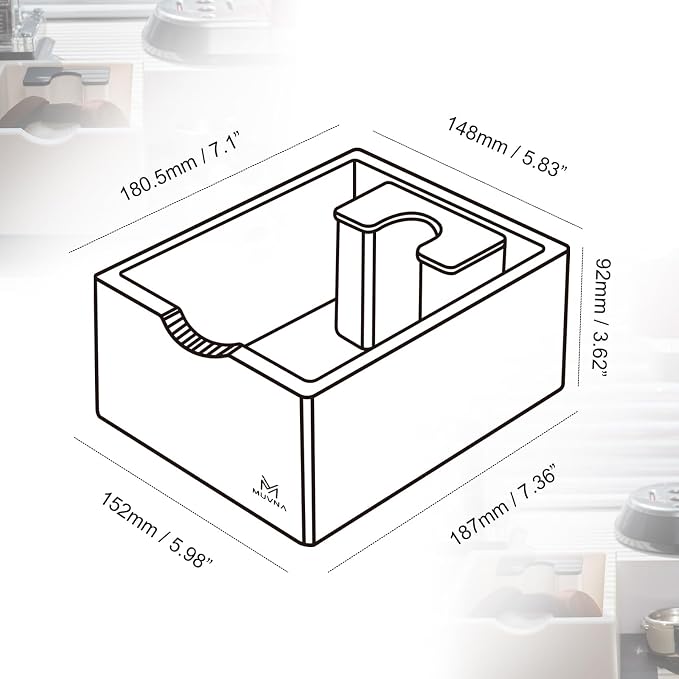 Espresso Knock Box, Solid ABS Coffee Grounds Dump Bin, Anti-Slip Base Barista Accessory, Easy to Clean Compact Coffee Puck Container for Modern Home Kitchen, Beige
