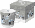 Paperproducts Design Decorative Bone China Mug Gift Box Set - Beverages, Hot, Cold Drinks, Tea – Artistic Designs, Decorated Mugs – 13.5 Ounces, Patti Gay/Two Can Art Snowfall Cranes Design