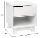 Babyletto Hudson Nightstand with USB Port in White, 1 Drawer and Storage Cubby