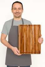 Teakhaus Carving Board with Juice Groove - Large (L) Teak Wood Cutting Board 20”L x 15”W x 1.5” Thick - Sustainably Harvested & FSC Certified - Knife Friendly with Beeswax Oil Finish