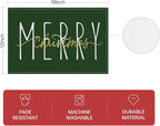 ONWAY Merry Christmas Gold Placemats 12x18 Inch Set of 4 Xmas Winter Holiday Place Mats for Home Party Kitchen Dining Table Decorations Green