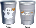 Steel Chill Cups 16 oz. Reusable Party Cups, Happy Halloween, 12 Count | Made in USA from Steel these durable cups chill fast & keep your drink cold for longer, 100% recyclable for sustainablity