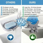 Creative Drainage Sponge Holder: Traceless Glue, 3D Printed Funny Kitchen Sink Holder, Keeps Sponge Dry – for Scrub Daddy (1, Grey)