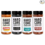 Hardcore Carnivore Core Pack, BBQ Rub Seasonings, Set of 4 | Includes Black, Red, Tex Mex and Sweet BBQ rubs. Four signature Texas flavors, gluten free with no MSG or artificial colors.