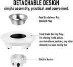 Dpofirs Chocolate Fondue Pot Set Electric Melting Machine, 3 Sections Tray, Cheese Warmer for Couple Family & Date Night Idea House Warming Holidays Essentials (US)