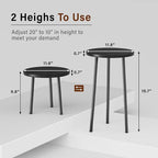 Plant Stand Indoor 2 Pack: Corner Wood 20 Inch Plant Stand Mid Century Modern Decor - Small Round Plant Table for Indoor Plants - Outdoor Plant Holder for Patio Living Room Bathroom Office (Black)