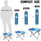 VILLEY Portable Camping Side Table, Ultralight Aluminum Folding Beach Table | Lightweight & Portable, Aluminum Folding Table with Carry Bag for Camping, Outdoor Cooking, Beach, Picnic, Boat & Travel