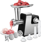 Electric Meat Grinder, 350W （MAX2800W）Heavy Duty Stainless Steel Food Grinder with Sausage Stuffer Tubes & Kubbe Kit, 3 Grinding Plates for Home Kitchen Use