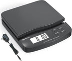 Amazon Basics Digital Postal Shipping Scale with Tare Function, AC Adapter, 65 lb Capacity, 0.1 oz Readability, LCD Display, Black