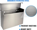 304 Stainless Steel Outdoor Mailbox with Rain Cover | Wall-Mount Large-Capacity Mailbox with Rust-Resistant Design for Homes, Apartments, Offices & Businesses, Silver