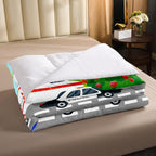 Erosebridal Kids Fire Trucks Car Comforter Set Full Size Cartoon Police Car Down Comforter Airplane Rescue Vehicles Beding Set Boys Girls Car Room Decor Soft Lightweight Duvet Set, Colorful Comforter