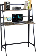 FurniturerR Folding Computer Desk 39.4'' Inch Foldable Home Office Writing Desk Student Study Modern Wooden Desk Laptop Desk Sturdy Work PC Table (Brown, 39.4 x 19.7 x 50.2 inches)
