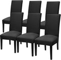 Fuloon 6 Pack Super Fit Stretch Removable Washable Short Dining Chair Protector Cover Seat Slipcover for Hotel, Dining Room, Ceremony, Banquet Wedding Party | Solid Black, Set of 6, Super Fit, Stretch, Removable, Washable, Suits for Hotel, Dining Room,...