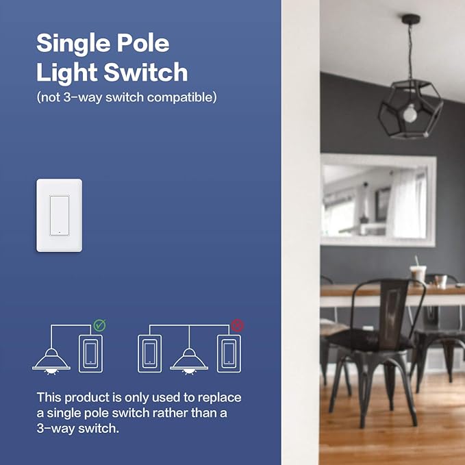 Aqara Smart Light Switch (with Neutral, Single Rocker), Requires AQARA HUB, Zigbee Switch, Remote Control and Set Timer for Home Automation, Compatible with Alexa, Apple HomeKit, Google Assistant