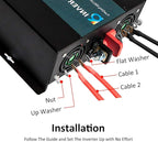 WZRELB Reliable 3000w Pure Sine Wave Solar Power Inverter 24v 110-120v 60hz With LED Display (Black) Solar System (RBP-3000S-LEDblack)