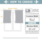 ChrisDowa Small Window Curtains 36 inches Long for Bedroom - Grommet Short Thermal Insulated Room Darkening Curtains for Kitchen (2 Panels, Aqua, 34 x 36 Inch)
