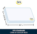 Delta Children Heartland 4-in-1 Convertible Crib Infant Changing Table with Pad + Serta Perfect Start Crib Mattress, Bianca White