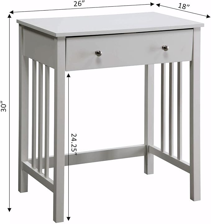 Convenience Concepts Designs2Go Mission Desk with Keyboard Drawer, White