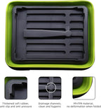THANSTAR Collapsible Dish Drying Rack for RV Campers Portable Dinnerware Drainer Organizer for Kitchen Travel Trailer-Green