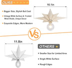 16 inch Flush Mount Ceiling Light, Modern Farmhouse White Star Ceiling Light, Vintage Star Light Fixtures Ceiling for Hallway, Entryway, Study Room, Bedside, Stair, Foyer, Kitchen, Bathroom