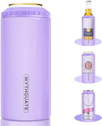 3 in 1 Slim Can Cooler for 12 OZ Skinny Can, Regular Can & Beer Bottle - Keep Cold for 6 Hours - Double Walled Insulated Stainless Steel Vacuum Beverage Can Insulator (Lavender Purple)