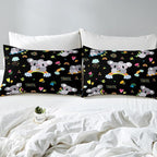 Erosebridal Koala Comforter Set, Kids Rainbow Bedding Set Twin Size Flower Love Heart Duvet Sets for Girls Boys Children Cute Animal Cartoon Down Comforter 2 Pieces with 1 Pillow Case, Black
