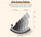 Cat Wall Shelves Set - Curved Wall Foam Bed and 2 Floating Wall Grey Steps, Wall Mounted Cat Climbing Shelves for Sleeping, Playing, and Lounging