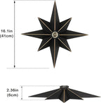 16 inch Flush Mount Ceiling Light, Industrial Black Metal Star Ceiling Lights, Vintage Entryway Light Fixtures, Farmhouse Star Lighting for Hallway, Porch, Study, Bedroom, Stair, Kitchen, Bathroom
