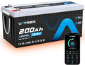12V 200AH Bluetooth LiFePO4 Lithium Battery with Self-Heating, Built-in 200A BMS, Supports Low Temp Charging(-4°F), 5000+ Cycles, Perfect for RV/Camper, Solar, and Off-Grid Applications, etc.
