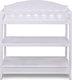 Delta Children Heartland 4-in-1 Convertible Crib Infant Changing Table with Pad + Serta Perfect Start Crib Mattress, Bianca White