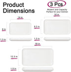 DELLING Serving Platter, 18/16/14inch Large Serving Tray, Serving Platters for Snacks, Fruit, Turkey, Dessert, Serving Trays for Entertaining at Parties and Weddings, Microwave Dishwasher Oven Safe